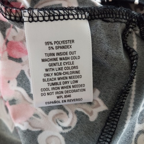 JM Collection Top Shirt Women's Size P/XL Black White Floral Studded Pullover - Picture 5 of 6