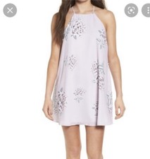 Show Me Your Mumu Gomez Liv Lov Lav Floral Lavender Halter Dress Women's Size S