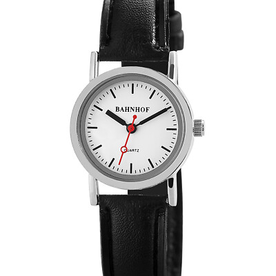 Klassische Analog Damenuhr Quarz Lederimitat Frauen Armbanduhr Edelstahl  TF088