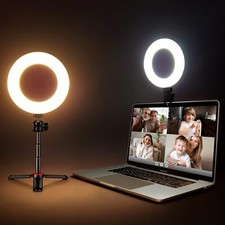 Weilisi 6.5'' Ring Light for Computer with Adjustable Tripod,3 Light Modes Video