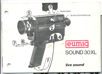 Gebrauchsanleitung Handbuch Original ''Eumig Sound 30XL live sound'' gebraucht