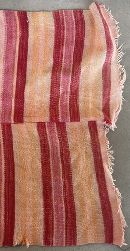 Circa 1880's - 1890's Rio Grande Multicolor Striped Blanket 77" x 34 1/2" - Picture 6 of 7
