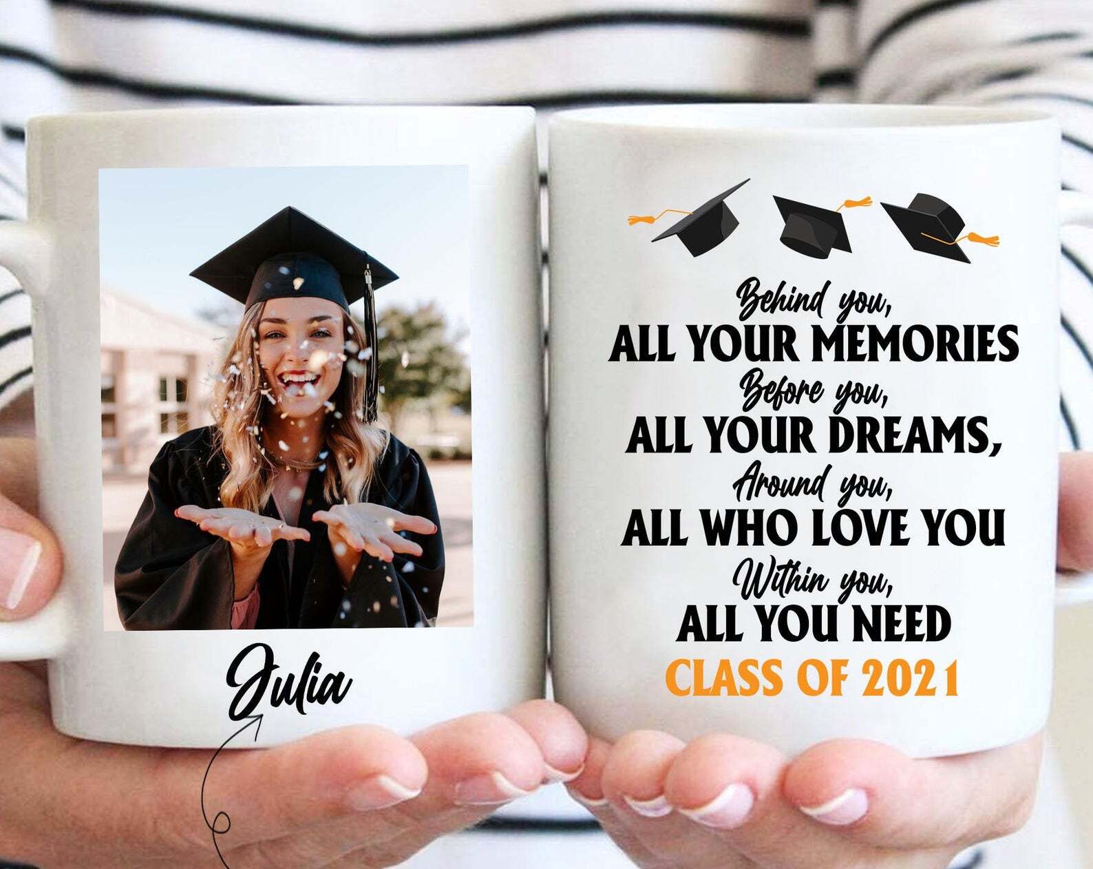 Behind You All Your Memories Mug Graduation 2021 Mug Class 2021 Mug Personalized
