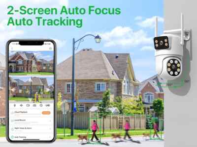 VBESTLIFE caméra PTZ Caméra de sécurité 1080P Pan Tilt 350° 2-Way Voice