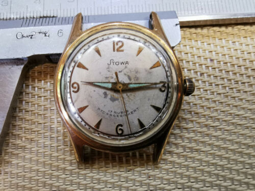 Vintage rare SWISS gold plated men watch STOWA - Picture 1 of 4