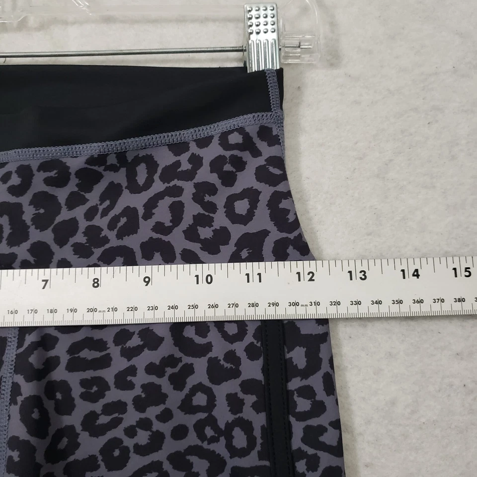 ALL FENIX Cropped Capri High Rise Leggings Womens Small Black/Gray Leopard Print - Image 2 of 4