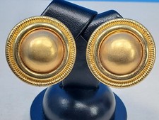 Monet Domed Clip On Earrings Gold Tone @ trueblue0080 - f82