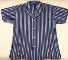 Men s Polo Ralph Lauren Cotton Woven Pajama Shirt Blue Grey P506SR Size XL NWT