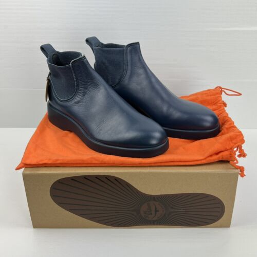 RM WILLIAMS Marc Newson Navy Blue Indigo Leather Yard Boot 365 7 G 8 US NEW $445 - Afbeelding 1 van 17