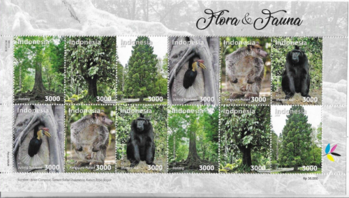 Indonesia  2018 Birds/Flora & Fauna Mini sheet of 12 MINT NH - Picture 1 of 1