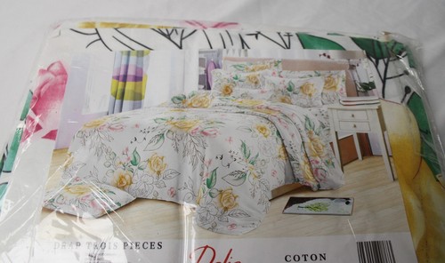 Dalia Unisex Floral Three Piece Sheet & Pillow Case Set JG3 Multicolor 240x250cm - Picture 2 of 3