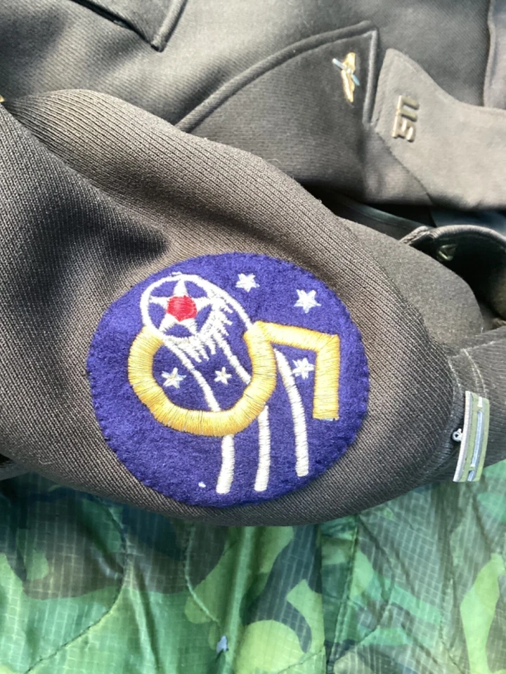 WW2 US ARMY AIR FORCES AAF OD WOOL GABARDINE OFFICER DRESS JACKET BULLION 5th AF - Image 2 of 4