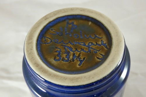 MCM Danish Art Pottery Vase SOHOLM/STENTOJ blau SIGNIERT Designer Maria Philippi - Bild 5 von 5