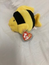Ty Beanie Baby💜BUBBLES The Fish 4th Gen PVC Plush New MWMT's