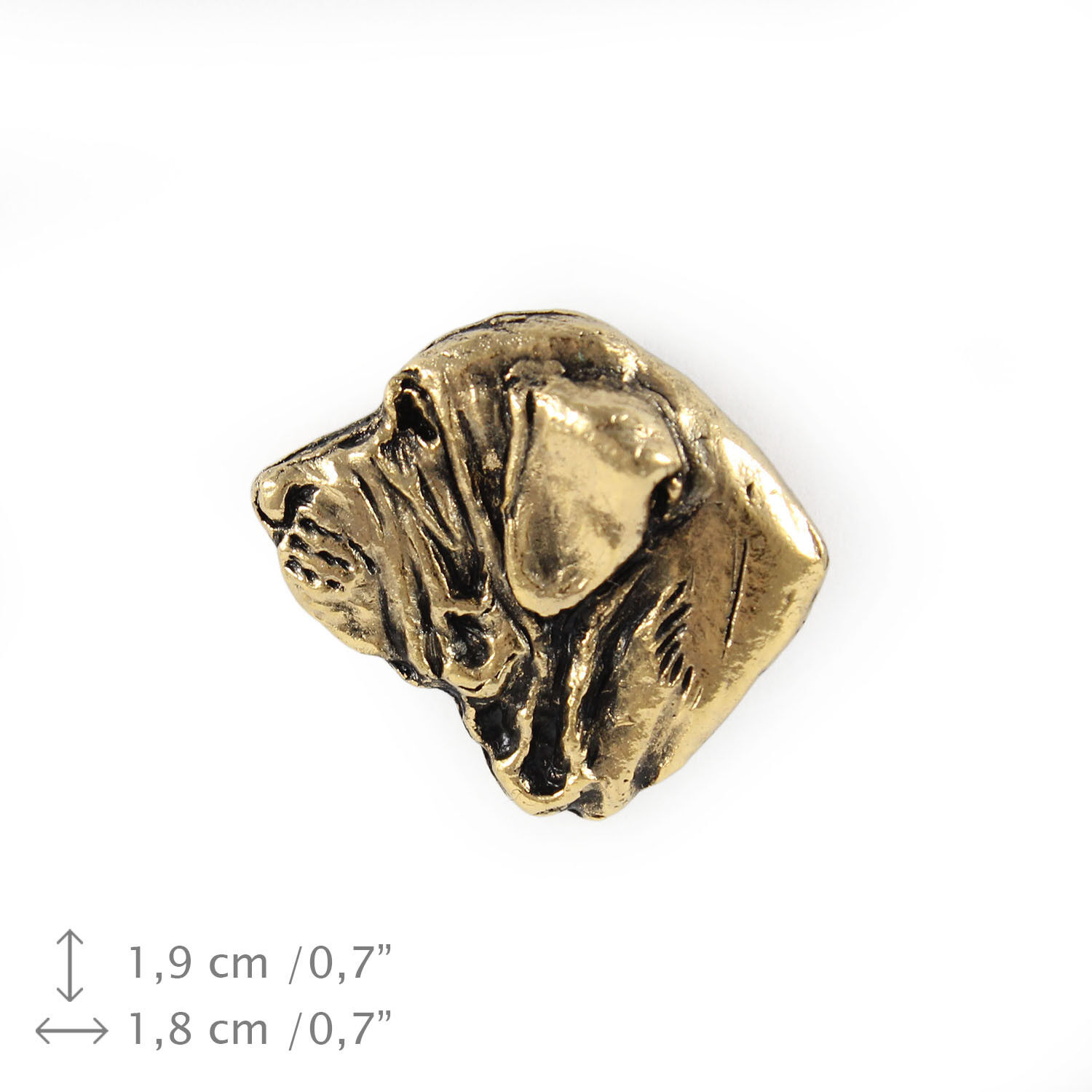 Fila Brasileiro (head), gold covered pin, high quality Art USA |