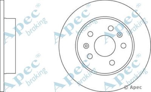 1x OE Quality Replacement Rear Axle Apec Solid Brake Disc 5 Stud 264mm Single