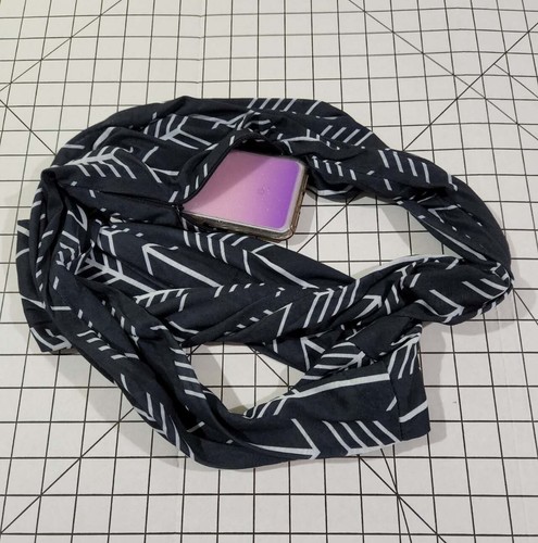 Infinity Lightweight Wrap, Convertible Loop Scarf with Hidden Zipper Pocket, - Picture 4 of 11