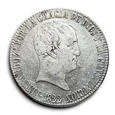 Madrid Ferdinand VII Bourbon Spain 20 reales 1822 Rare Shiny Metal