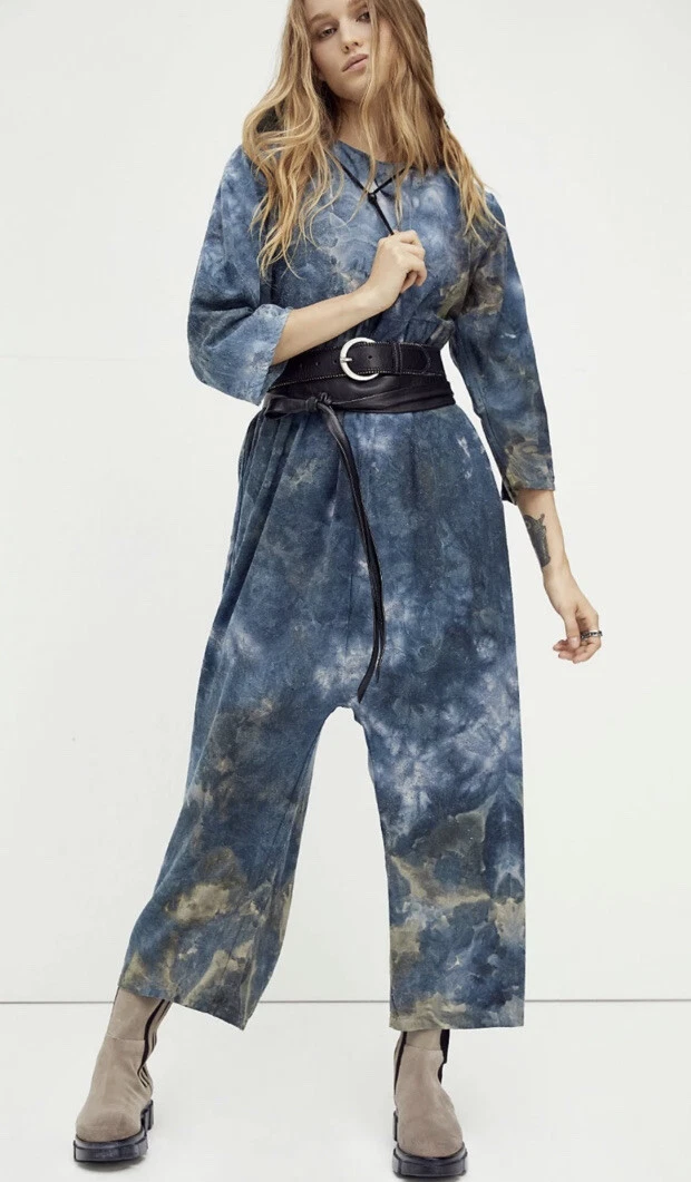 Free People Riverside Agnes Jumpsuit One Size In Tokyo 100 Silk