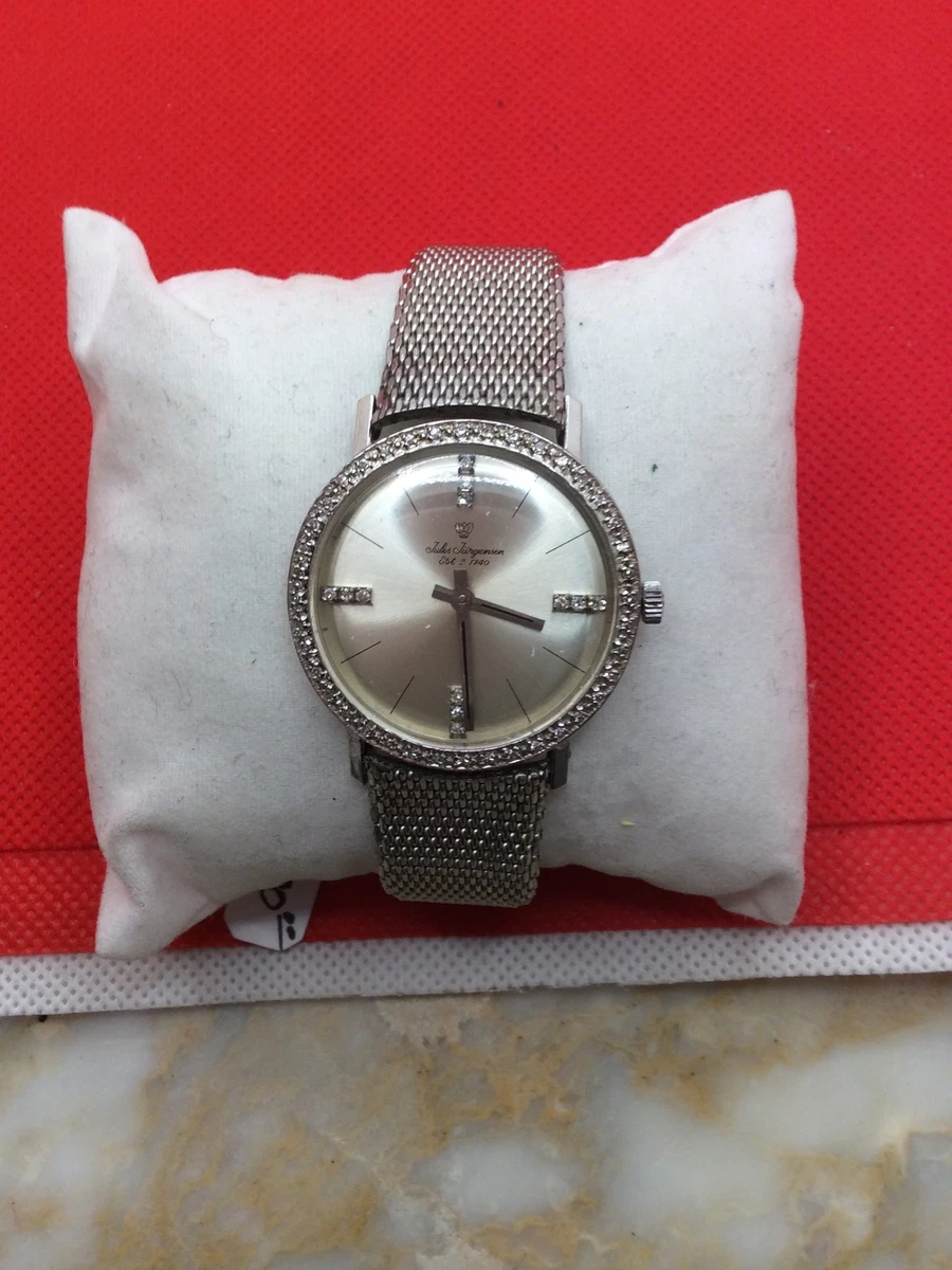 Jules jurgensen 14k white gold watch sale