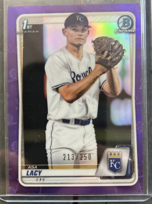 ASA LACY 2020 1st Bowman Chrome Purple /250 KC Royals ROOKIE FAST SHIP SP  