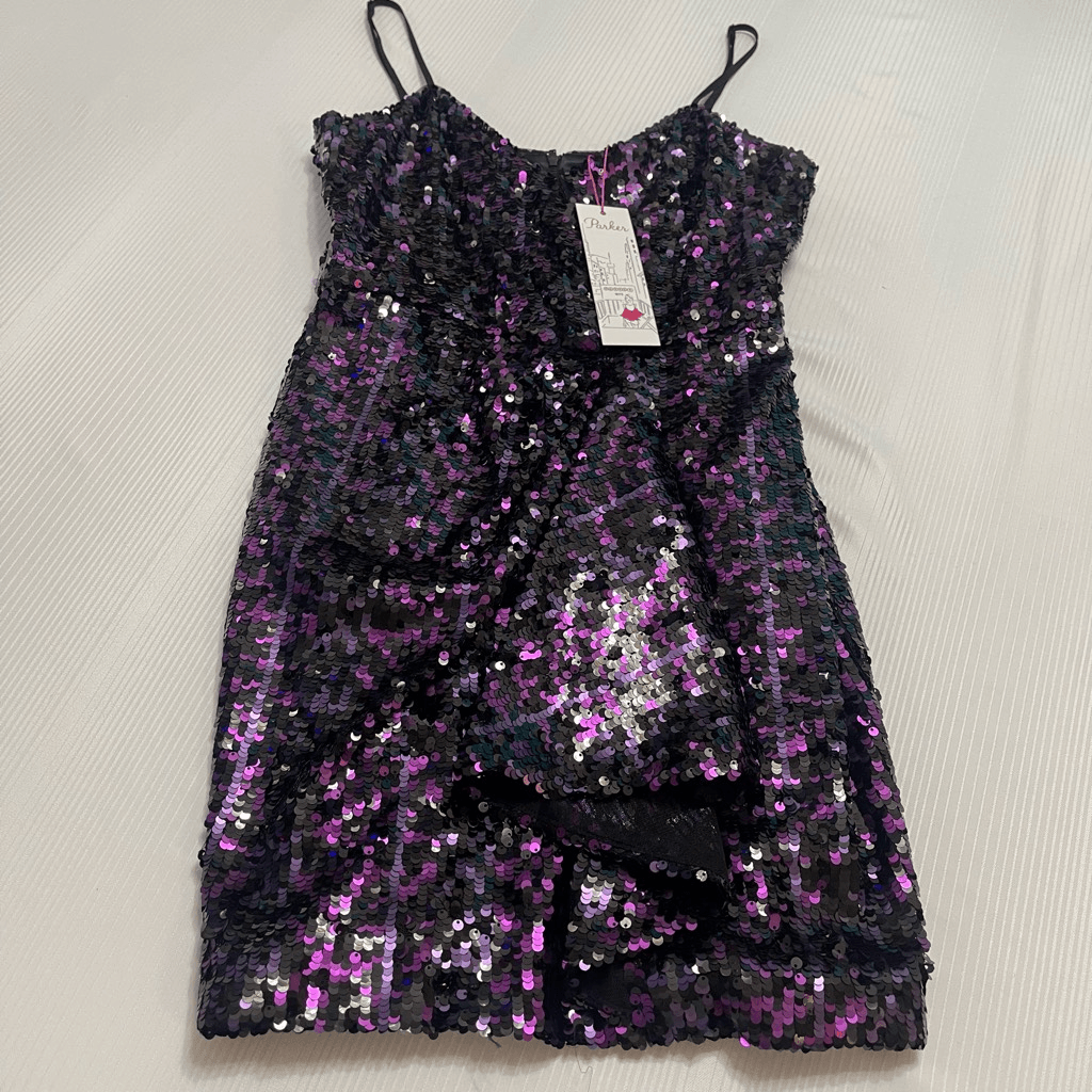 dark purple shimmer dress dark purple sequin dress Bellerose Thigh Split Sequin Dress Purple