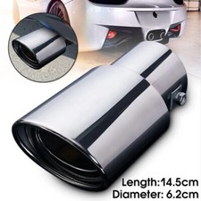 Stainless Steel Car Exhaust Tip Muffler Pipe Chrome Tail Throat Pipe Trim Silver