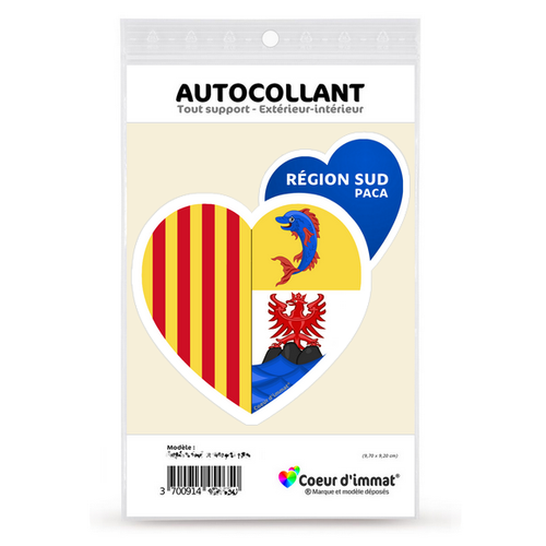 Sticker autocollant Coeur J'aime la Région Sud - Blason - Picture 6 of 6