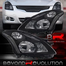 For 2010-2012 Altima 4DR Sedan Replacement Headlight Headlamps Pair Black Clear