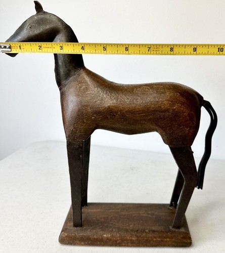 Vintage folk art wood and metal horse figure Figurine Western - Picture 15 of 17