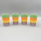 VTG Federal Glass Tumblers Stripes Striped MCM Mid-Century Modern HTF EUC LN