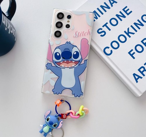 Loli Stitch Cartoon Phone Case For Samsung S24 S23 UItra S22 Plus Cover+Pendant - Zdjęcie 5 z 19