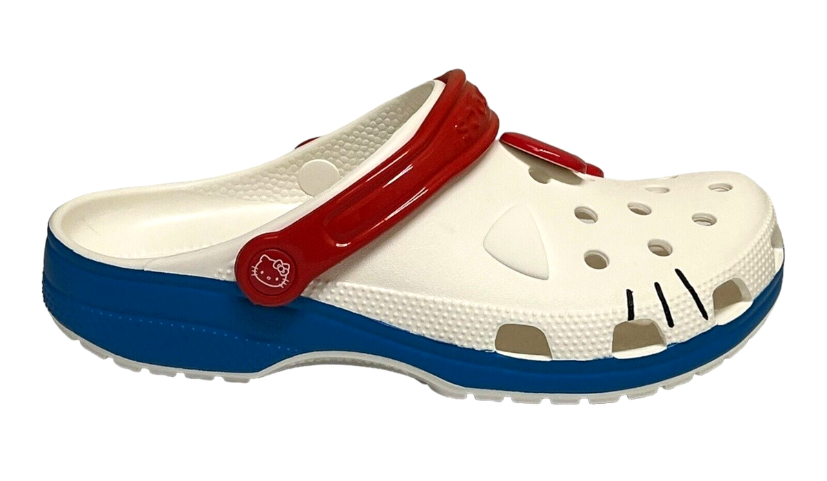 Crocs Classic Hello Kitty I AM Clogs White Red Blue Unisex 209438