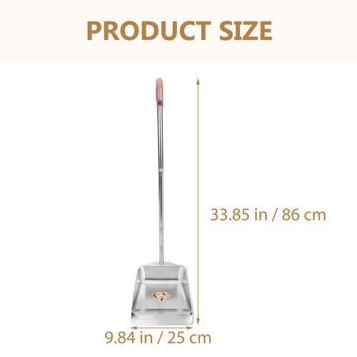 2 Count Stainless Steel Trash Office Dust Pan Broom Dustpan Long Handle - Afbeelding 6 van 12
