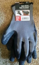 Tool Bench Hardware Latex Work Gloves Heavy Duty Gray Safety Latex-Coated