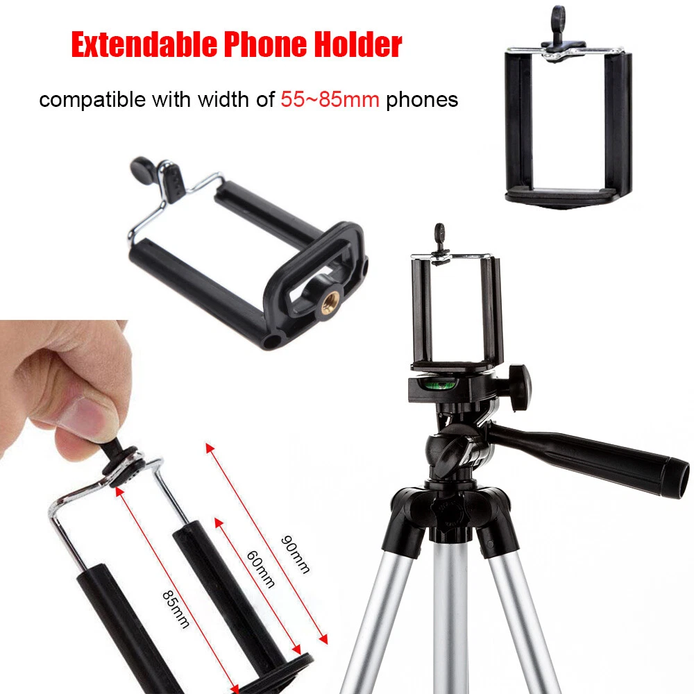 Professional Camera Phone Holder Tripod Stand for Smartphone iPhone Samsung+ Bag