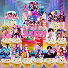 V2 KPOP ANIME FREE CUSTUM PERSOLNALIZATION CUPCAKE TOPPER PARTY demon hunters