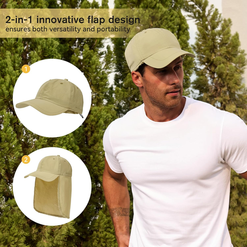Sombreros para el sol para hombre con protezione UV para pesca y senderismo - Foto 3 di 12