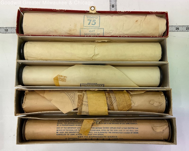Lot of 5 Vintage Organ Sheet Music Scrolls