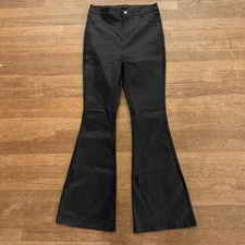 Shinestar Black Coated Flare Pants Size Large L b24