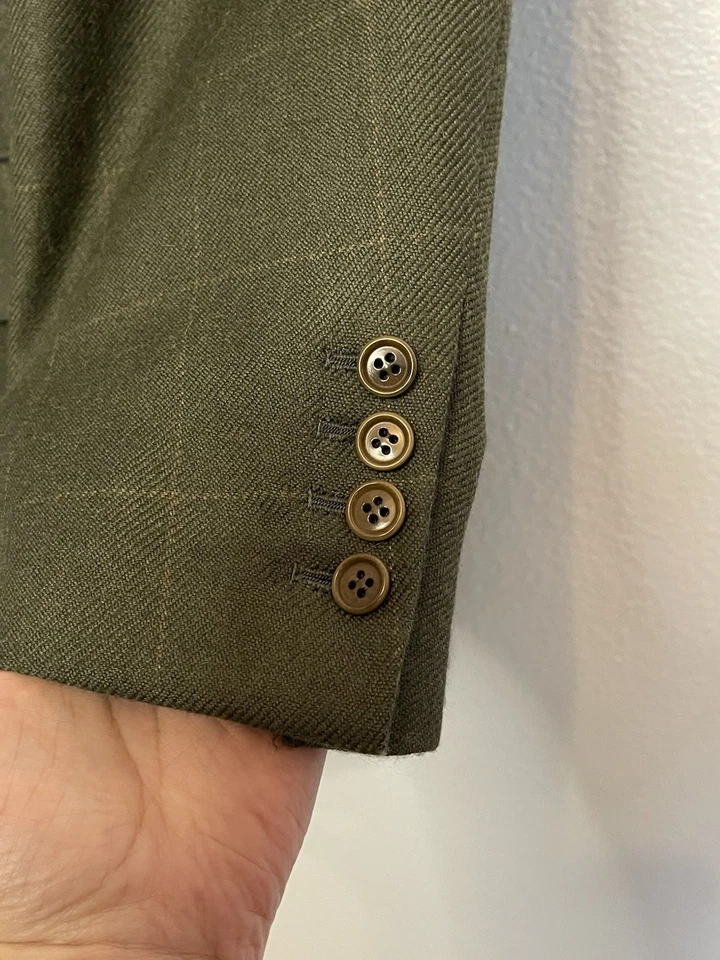 Blazer Luciano Barbera Collezione Sartoriale Italia Verde Oliva Talla US 42 EU 52 Foto 2 de 4