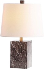 Lighting Collection Brett Brown Faux Marble 20-inch Bedroom Living Room Home