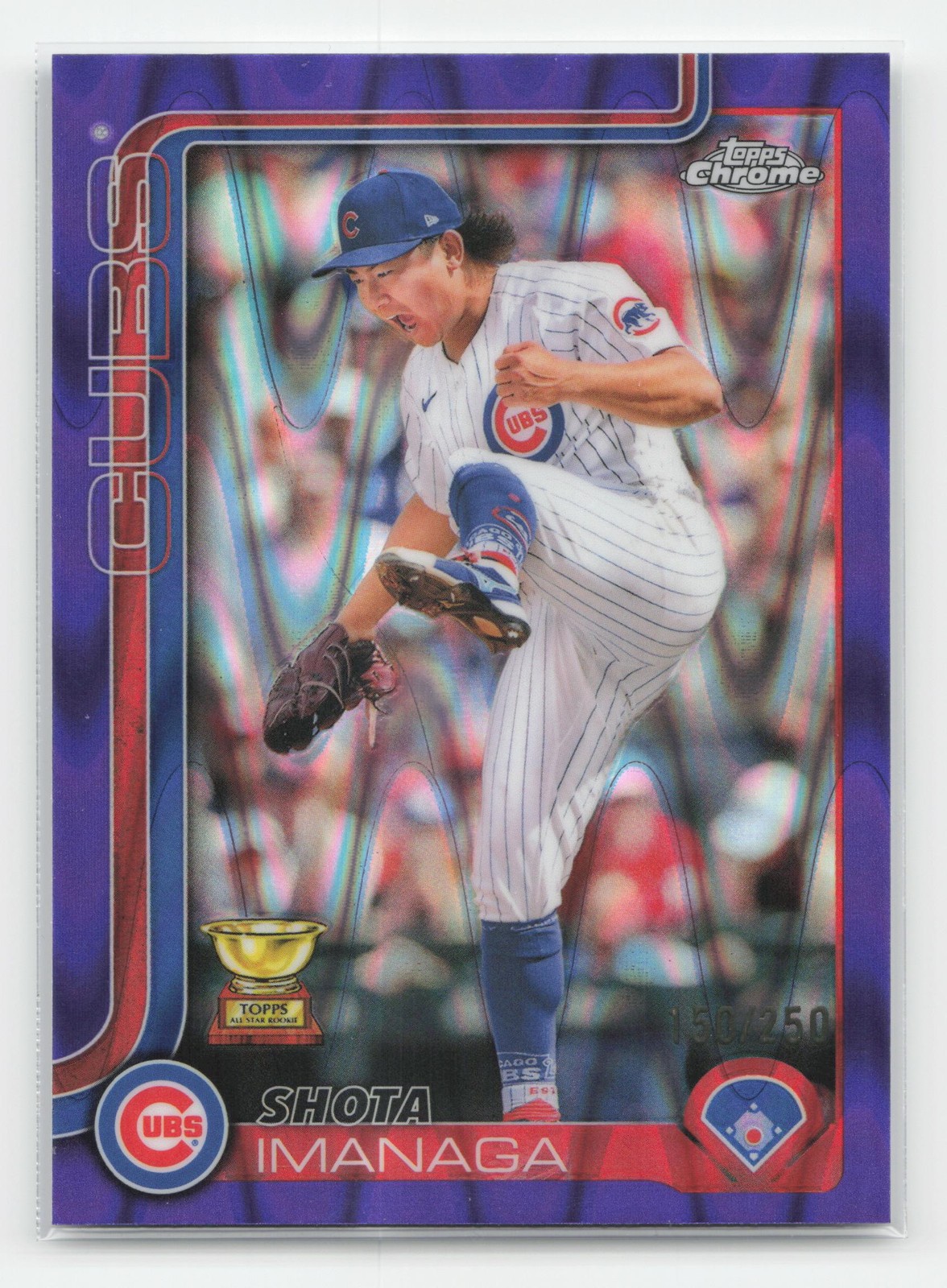 Shota Imanaga 2025 Topps Chrome #149 Purple Raywave Refractors #/250