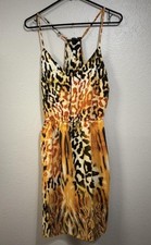 W118 by Walter Baker Women's Animal Print Strappy Mini Dress Size S lightweight 