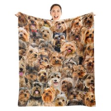 Yorkshire Terrier Dog Throw Blanket Flannel Soft Sofa Bed Mom 50x60 Inch