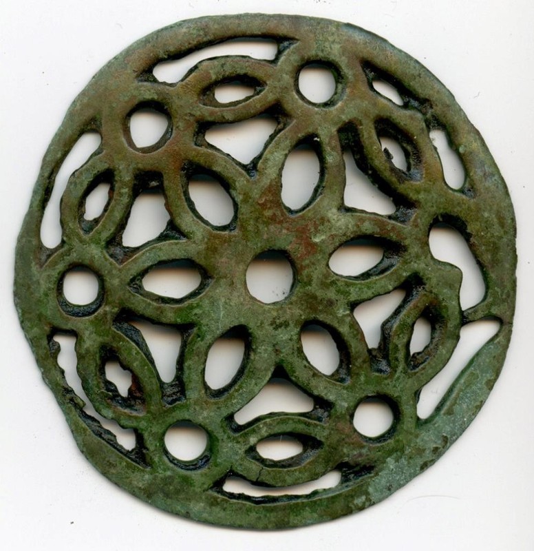 (P3) Russi?n Far East, Big Bronze openwork amulet. 68.4 mm
