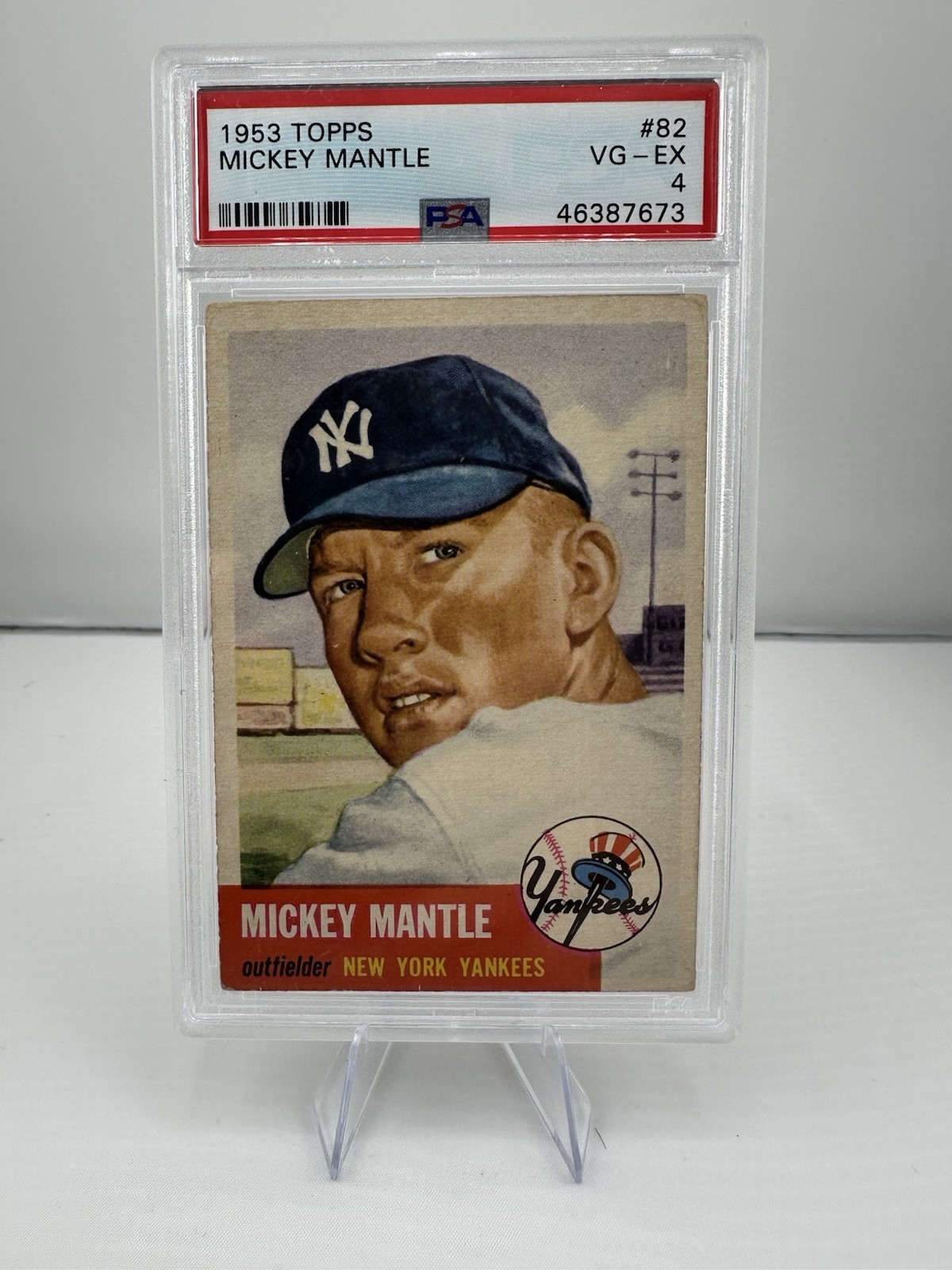 1953 Topps Mickey Mantle #82 PSA 4 VG-EX New York Yankees HOF GREAT COLOR