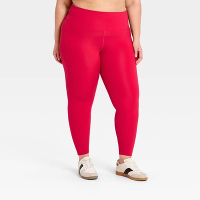 Women Super Flex High-Rise 7/8 Pocketed Leggings - All In Motion Red