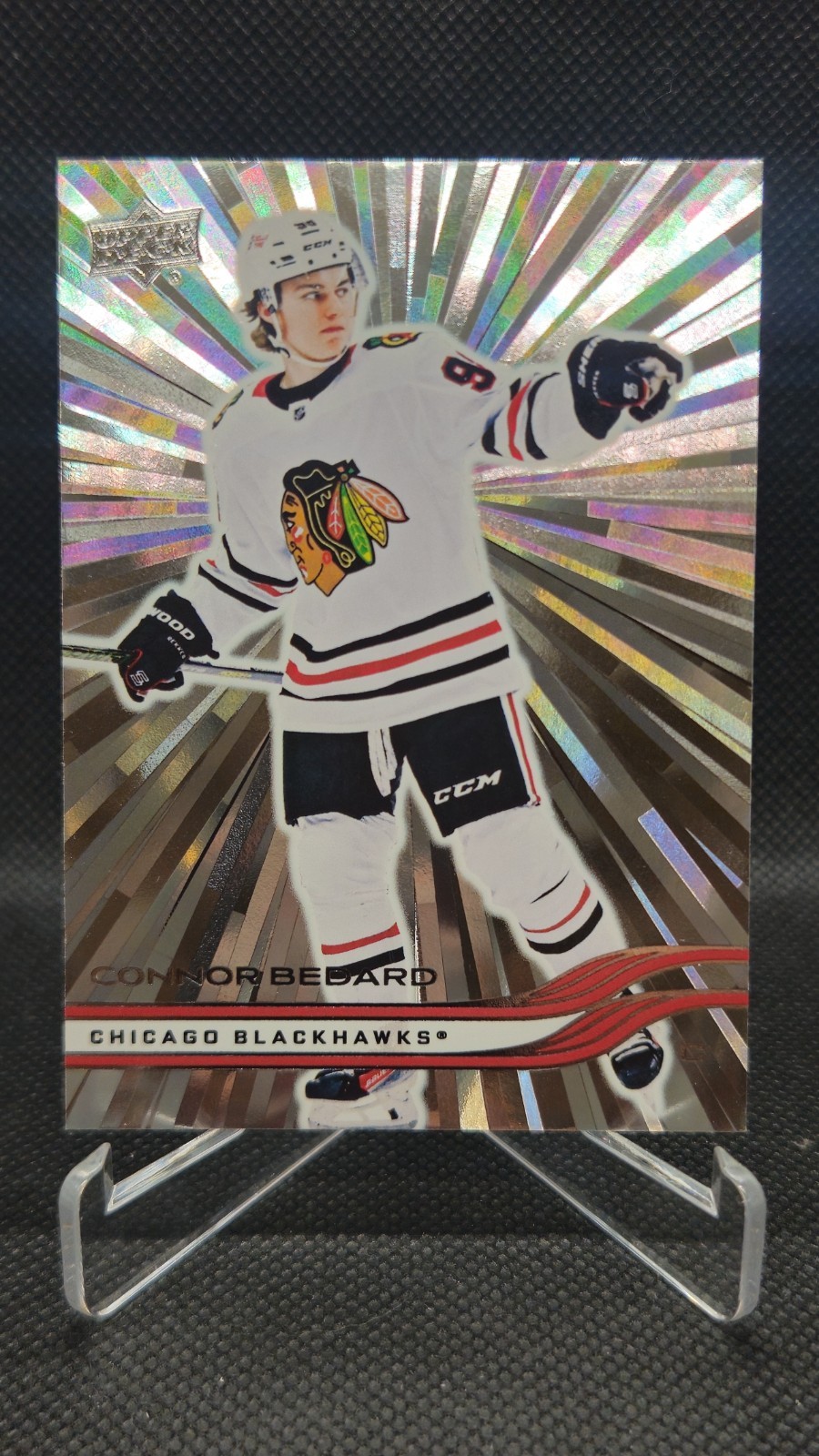 2025-26 Upper Deck Series 2 Connor Bedard Silver Outburst #285 Blackhawks 🔥
