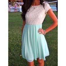 Lace and Mint Green Dress